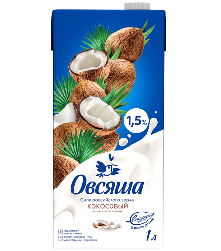 Напиток кокосовый Овсяша на рисовой основе 1,5%