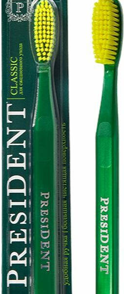 Зубная щетка President Classic средняя, цвет в ассортименте