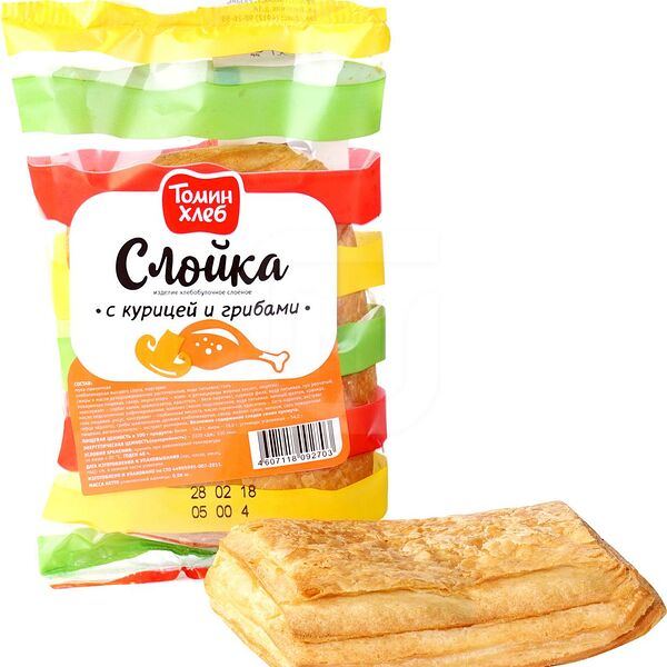 Слойка Томин хлеб с курицей и грибами