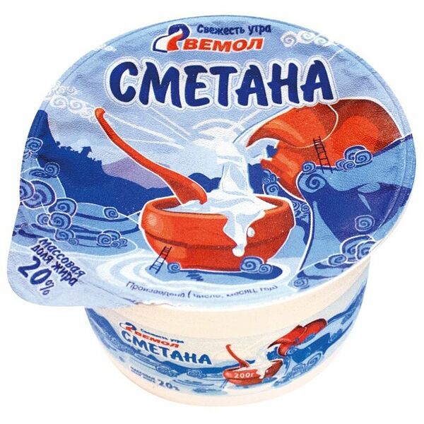Сметана ВЕМОЛ 20%, без змж