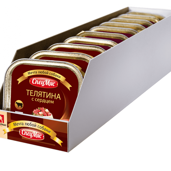 Корм для собак ЗООГУРМАН Спецмяс телятина с сердцем конс. 300г (упаковка - 10 шт)