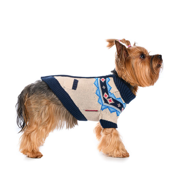 Свитер с замком для кошек и собак XS синий (унисекс)