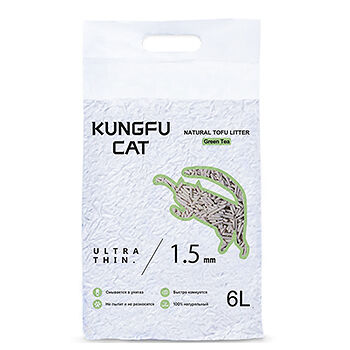 Наполнитель Kungfu Cat для кошек Зеленый Чай 6л, Китай