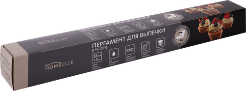 

Пергамент для выпечки Homeclub 38 см силиконизированный 5 м