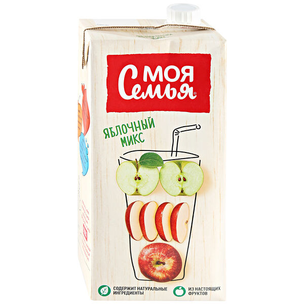 Напиток сокосодержащий Моя семья Яблочный микс яблоко