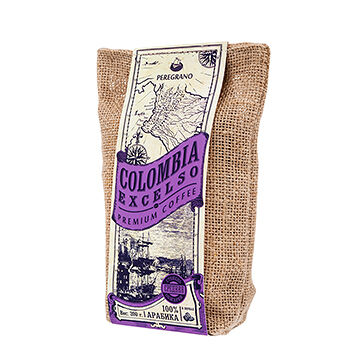 Кофе в зернах Peregrano Colombia Excelso среднеобжаренный 200 г в мешочке, Россия