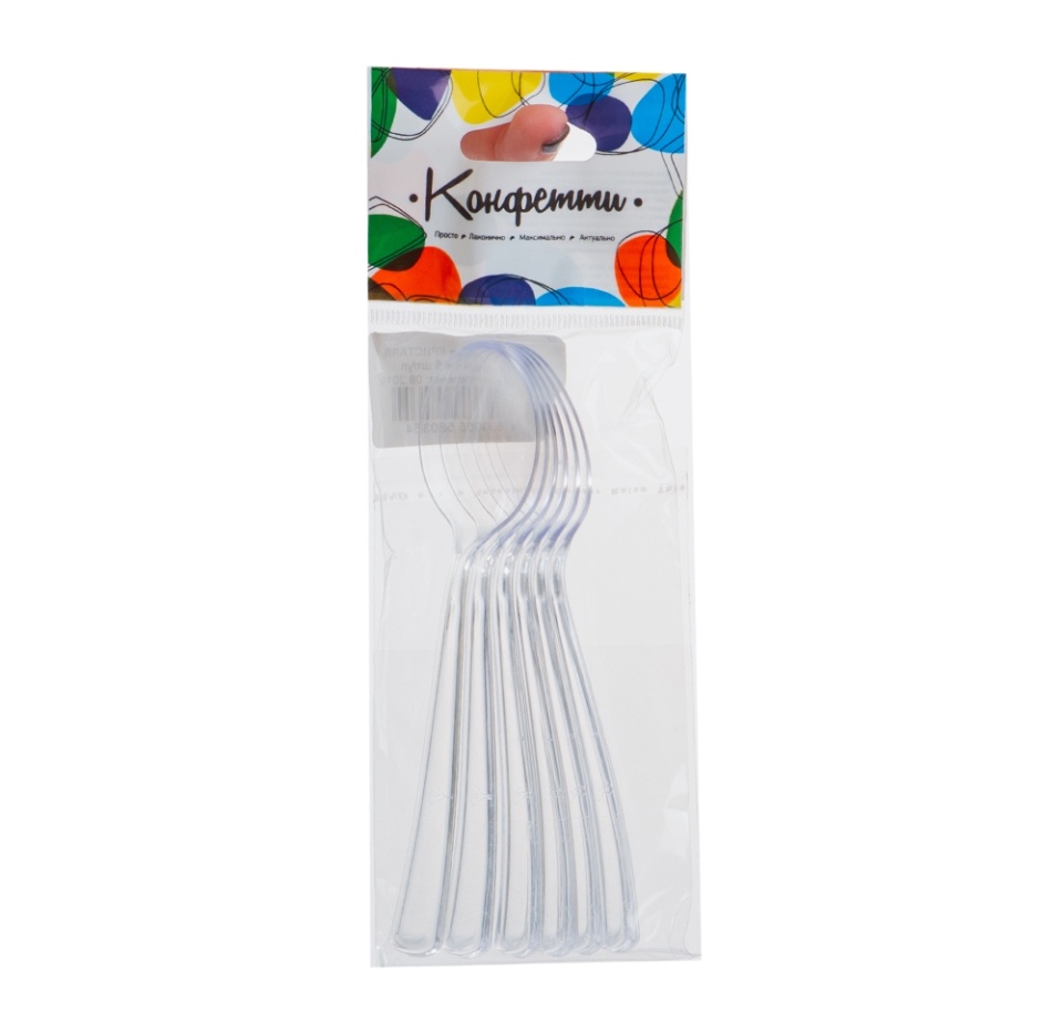 

Ложки чайные пластиковые прозрачные Кристалл 6 шт