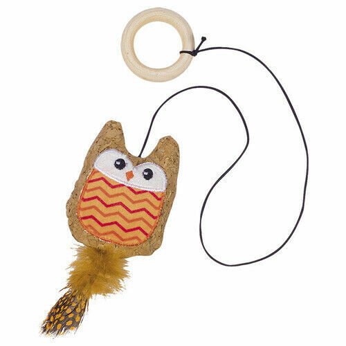 Игрушка для кошек СОВА НА РЕЗИНКЕ 7,5см оранжевая NOBBY