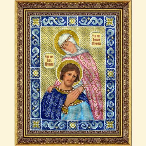 Б1019 Набор для вышивания бисером 'Св. Кн. Петр и Феврония' 26,5х20 см