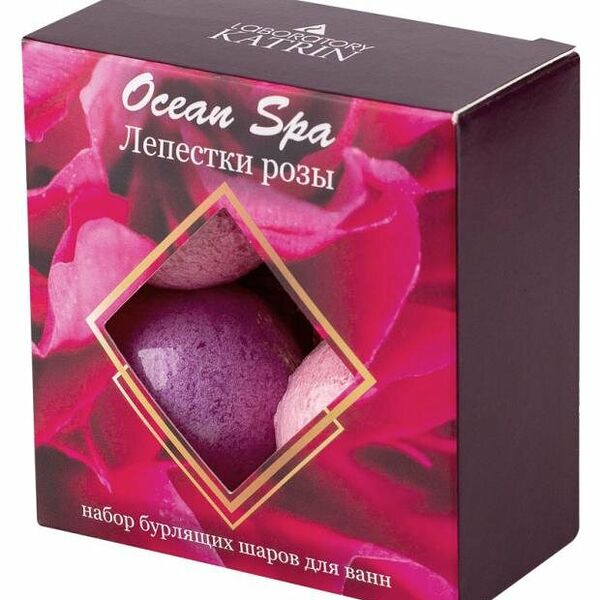 Набор бурлящих шаров для ванн Laboratory Katrin Ocean Spa Лепестки розы