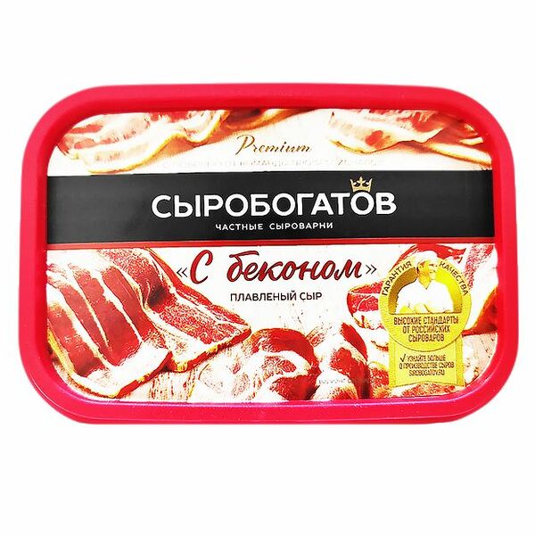 Сыр плавленый Сыробогатов с беконом 50%, 200г