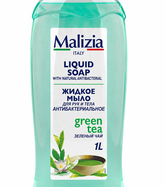 Мыло жидкое для рук и тела антибактериальное Зеленый чай ТМ Malizia (Мализиа)