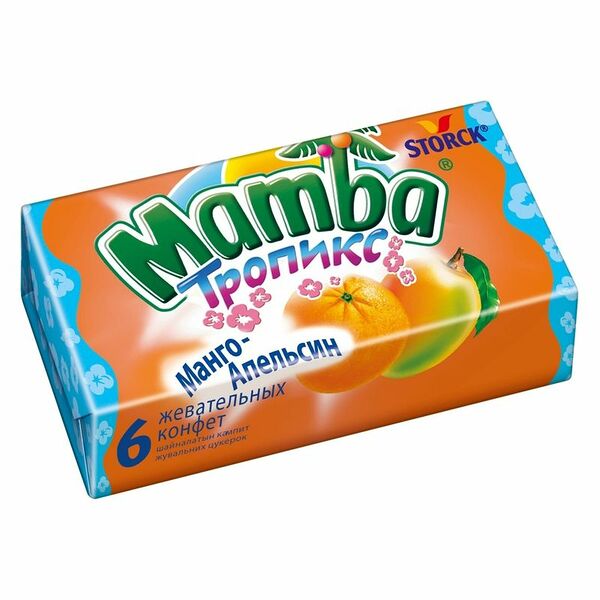 Кофеты жевательные Mamba Тропикс со вкусом Манго и апельсина