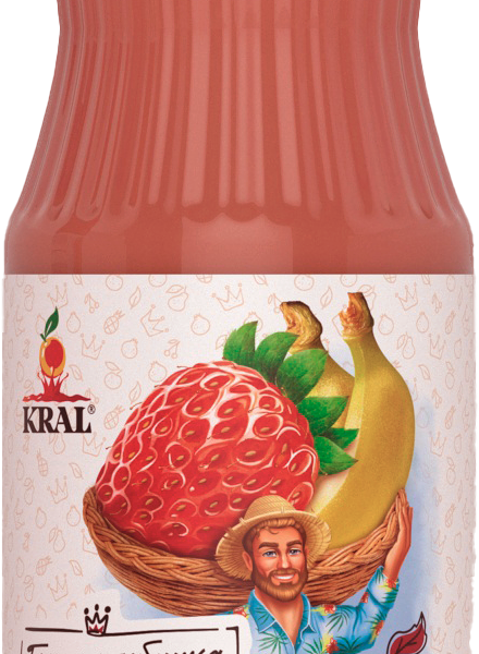 Нектар Kral из клубники и банана с мякотью
