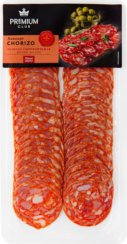 

Колбаса сырокопченая PREMIUM CLUB Чоризо, нарезка, 80 г