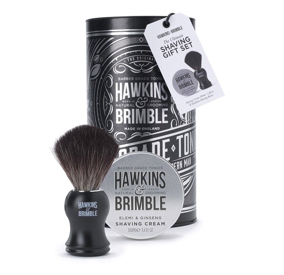 

Подарочный набор для бритья Shaving Gift Set SILVER: Кисть и крем для бритья Hawkins & Brimble