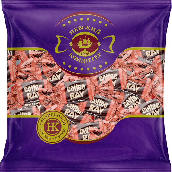 Конфеты COFFE RAY Кофейный рай, с помадным корпусом, глазированные, 200г