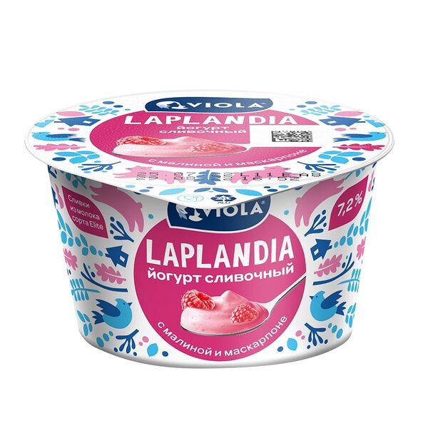 Йогурт сливочный Viola Laplandia Малина-маскарпоне 7,2%