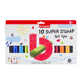 

Набор фломастеров Kids Super Stamp, Bruynzeel, 10 цветов, Нидерланды