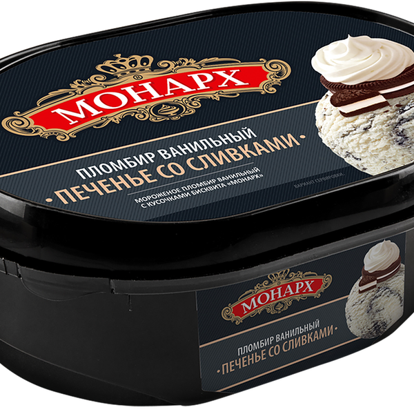 Мороженое пломбир Монарх Ванильный Печенье со сливками
