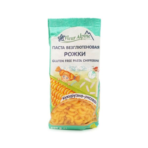 Макаронные изделия кукурузно-рисовые Рожки Fleur Alpine безглютеновые 250 г