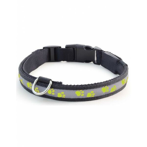 Ошейник для собак Triol, светодиодный, салатовый, лапки Night city S