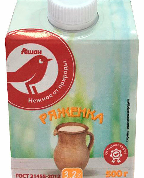 Ряженка АШАН Красная птица 3.2%