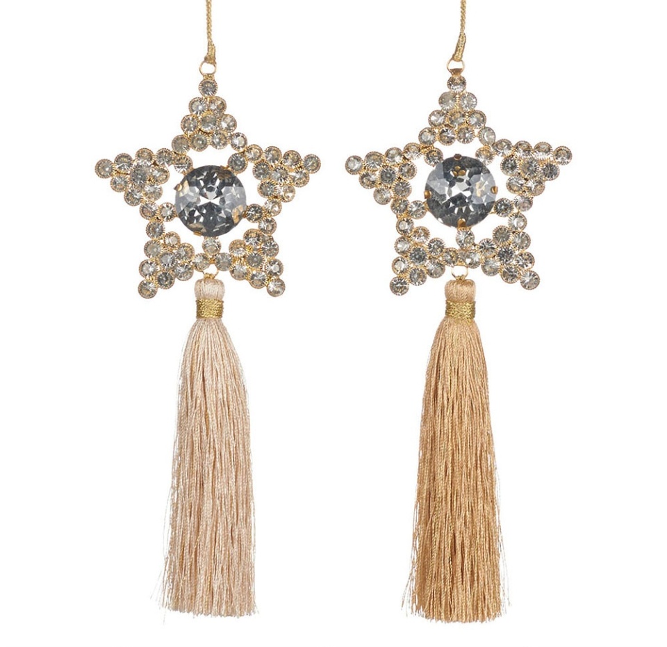 

Игрушка для елки Goodwill "Коллекция Традиции" Звезда, инкрустированная камнями с кисточкой 18 см, цвет в ассортименте золотой/кремовый, 1 шт, Бельгия