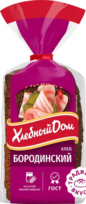 

Хлеб Хлебный дом Бородинский в нарезке целый 400 г