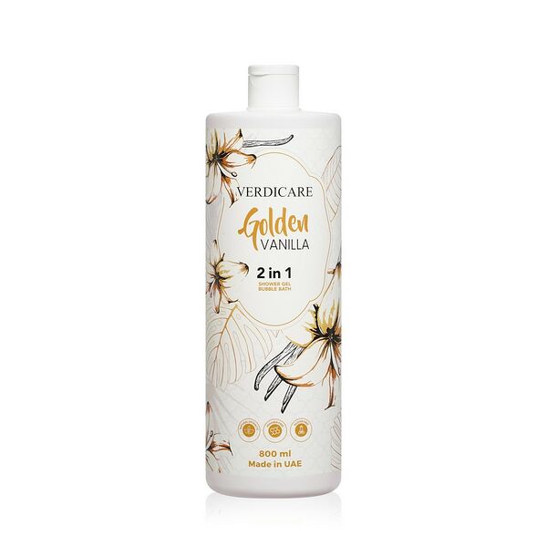 Гель для душа и пена для ванны Verdicare Golden Vanilla 2 in 1 800 мл