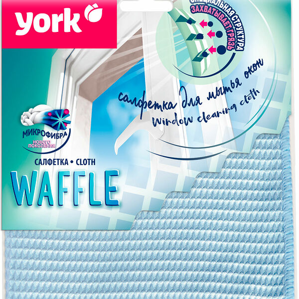 Салфетка для стекол York вафельная микрофибра