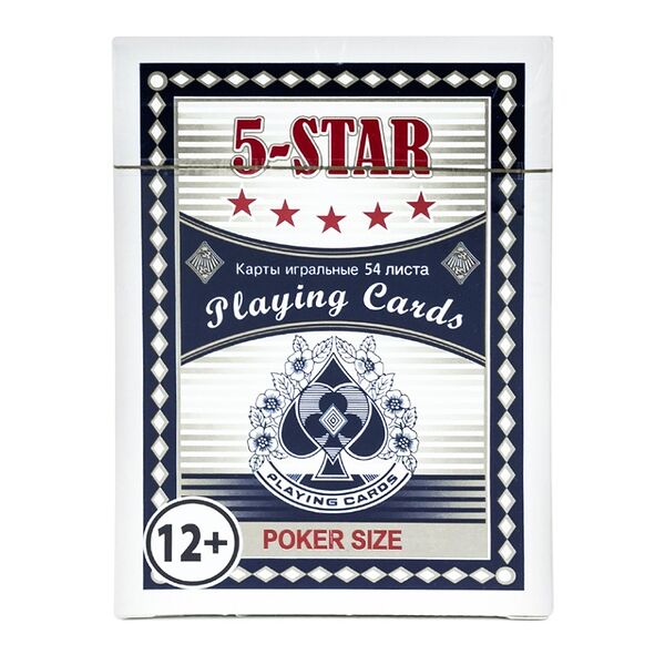 Карты игральные Luxlite 5-star poker size в ассортименте 12х12 54 л. 1шт Китай