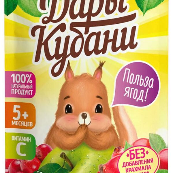 Пюре фруктовое Дары Кубани Фруктовый салатик, с 5 месяцев