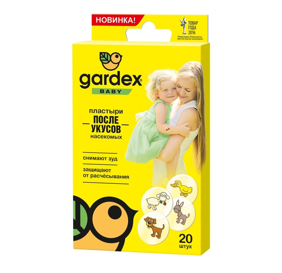 

Пластырь Baby после укусов насекомых, Gardex, 20 шт., Италия
