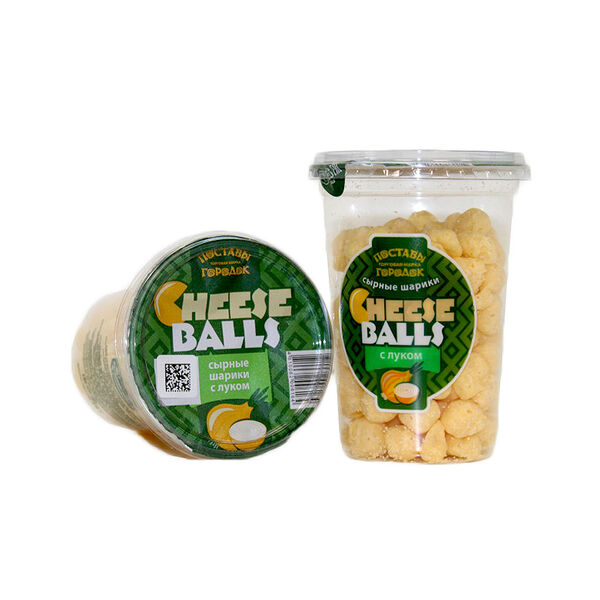 Сыр копченый сухой Сырные шарики/Cheese balls соленый с луком репчатым 43% 75г