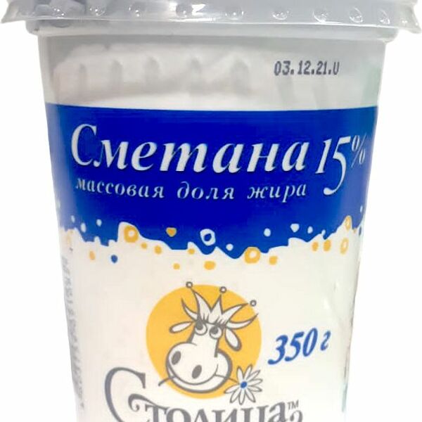 Сметана Столица молока 15% 350г
