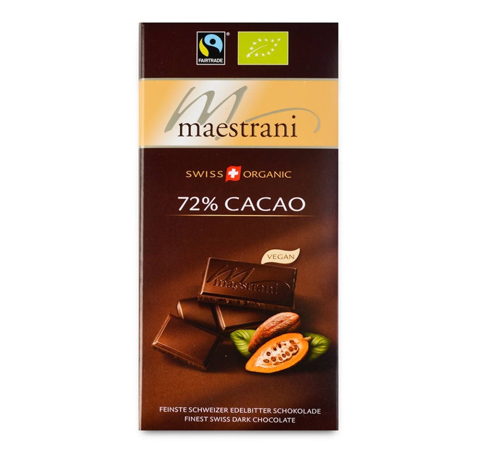 

Шоколад горький 72% какао, Maestrani, 80 г, Швейцария