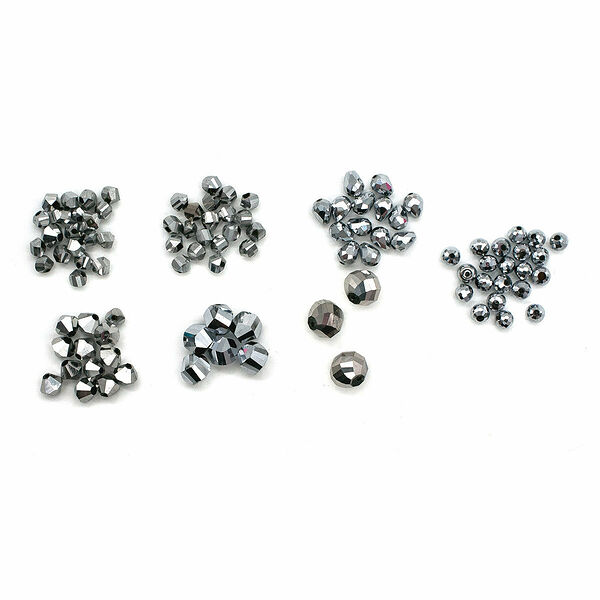 Набор стеклянных бусин 'Холодное серебро', 95+/-2 шт, Astra&Craft