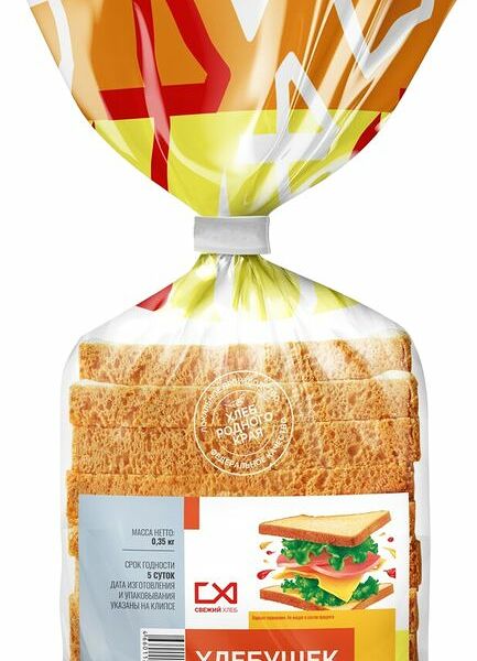 Хлеб Свежий хлеб Тостовый формовой нарезка 350г