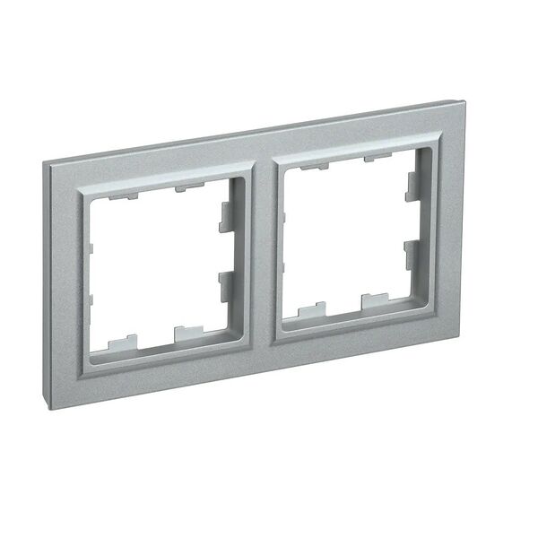 Рамка 2 поста IEK Brite, алюминий