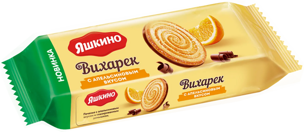 Печенье сахарное Яшкино Вихарек с апельсиновым вкусом