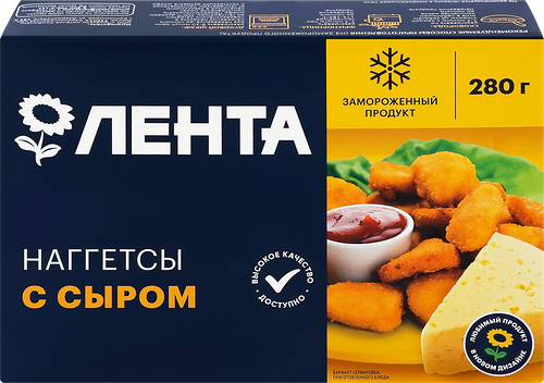 Наггетсы куриные ЛЕНТА с сыром, 280г