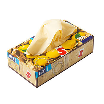 Платочки бумажные Bella №1 универсальные двухслойные с запахом лимона 150шт., Россия