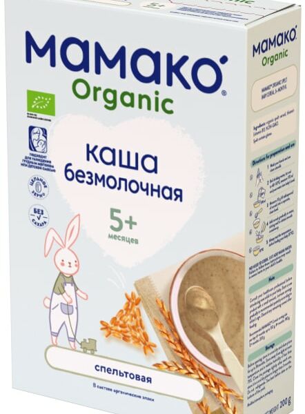 Каша Мамако Organic спельтовая безмолочная быстрорастворимая с 5 месяцев 200г