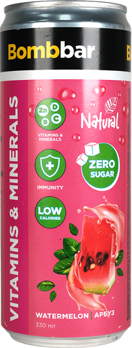 

Напиток BombBar обогащенный магнием и цинком газированный арбуз 330 мл