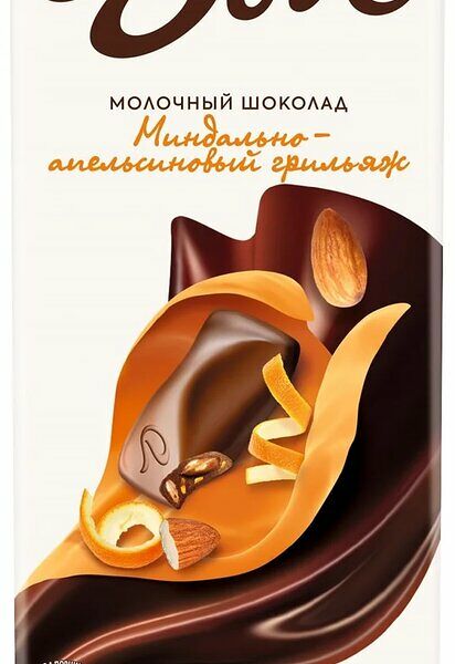 Шоколад молочный Dove с миндально-апельсиновым грильяжем, 90 г
