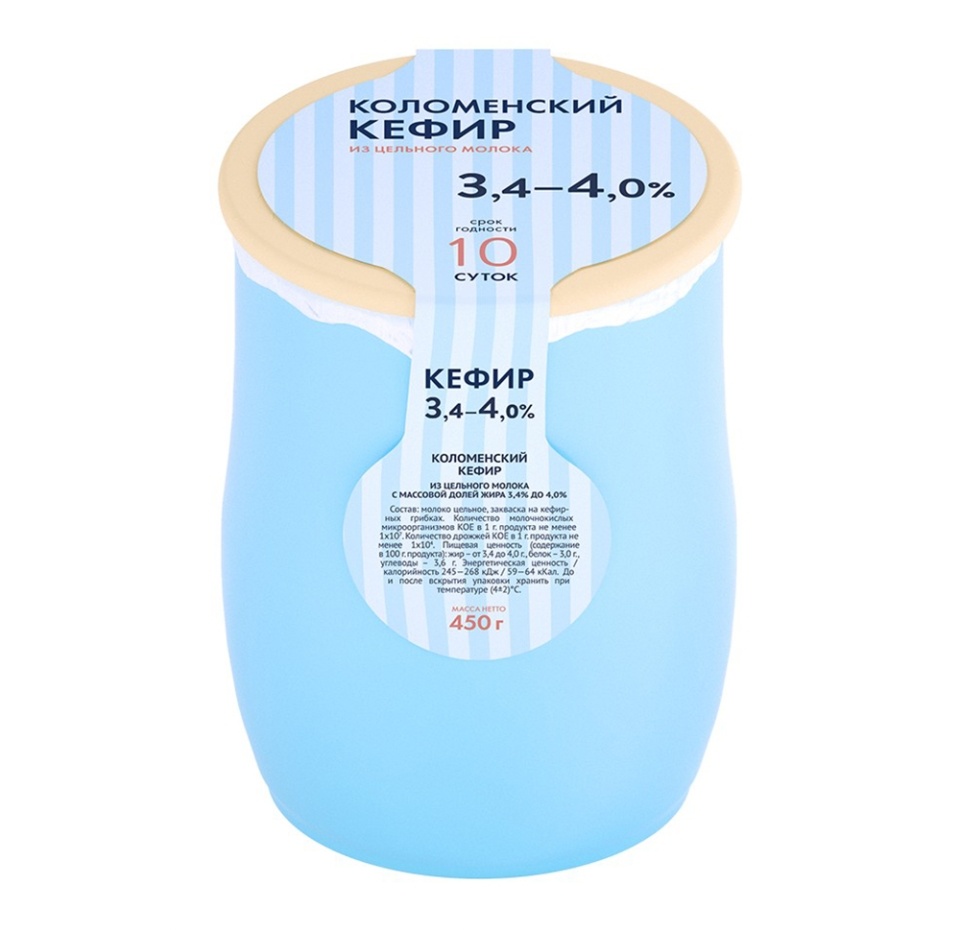 

Кефир Коломенский 3.4-4.0% 450 г