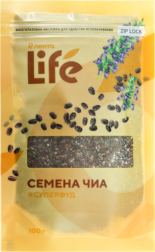 

Семена чиа Лента Life 100 г