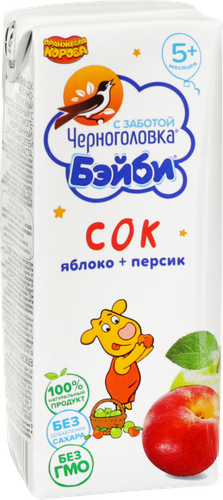 

Сок Черноголовка Бэйби "Оранжевая корова" Яблоко, персик с мякотью, с 5 месяцев 0.2 л
