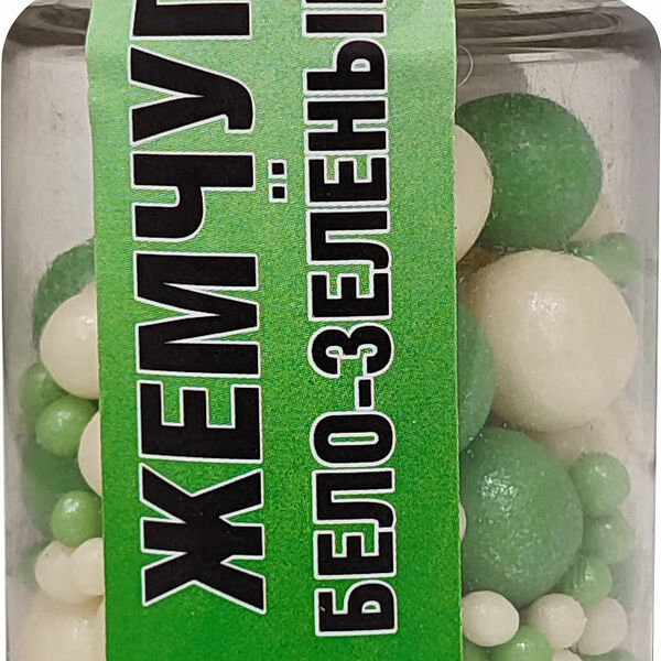 Посыпка С.Пудовъ жемчуг бело-зеленые 40г